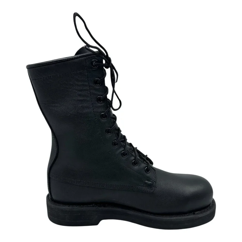 Vtg Addison Military Men Black Sz 5 Boots 581032 USA New Punk‎ Grunge Police Tag